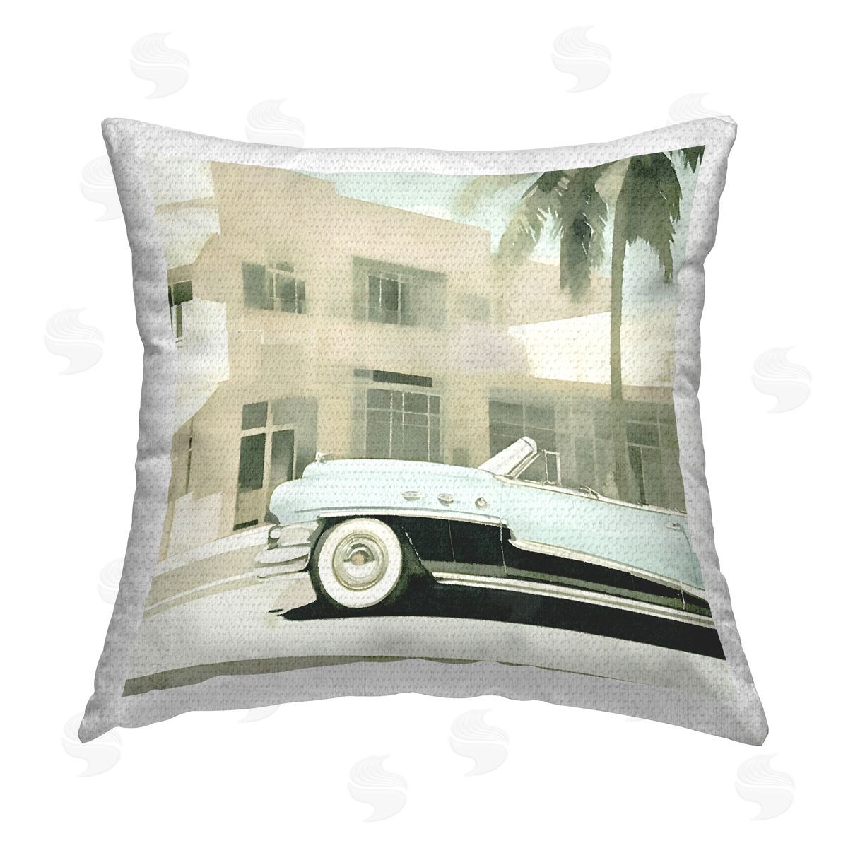 Noah Bay Dreamy Beach Tropical View Outdoor Quick-Dry Polyester Printed Throw Pillow