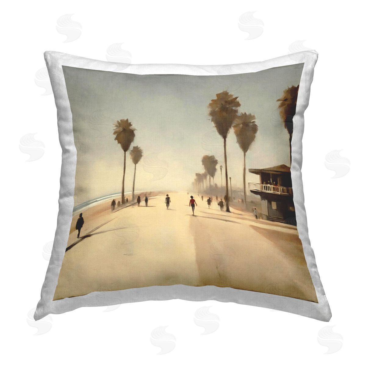 Noah Bay Under The Pier Classic Car Printed Plush Polyester Throw Pillow