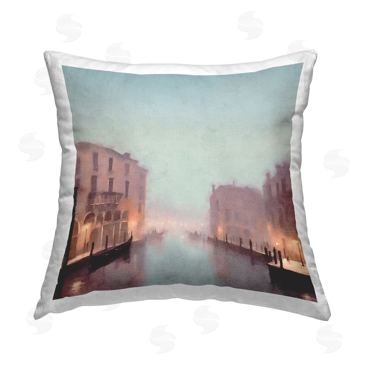 Noah Bay Surfer with Tropical Palms Printed Plush Polyester Throw Pillow