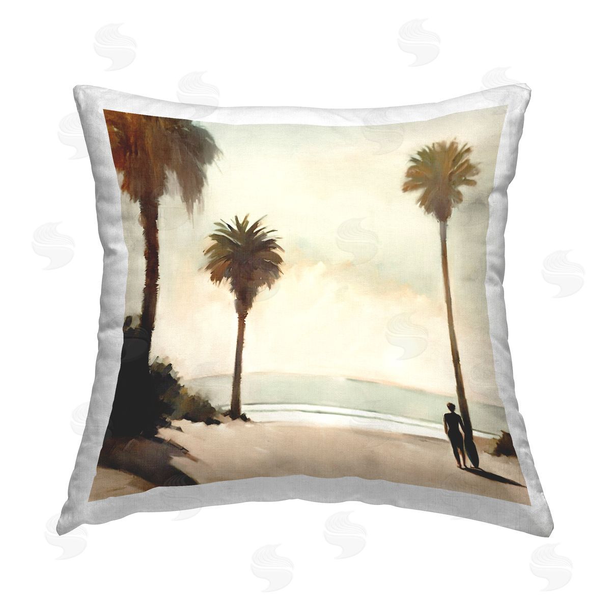 Noah Bay Vivid Tropical Sunset Printed Plush Polyester Throw Pillow