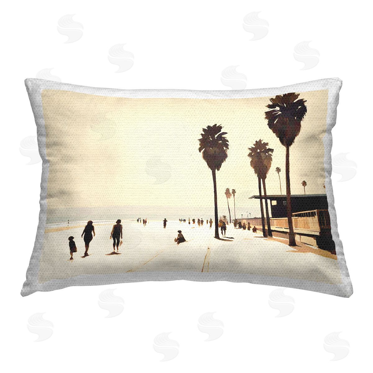 Noah Bay Towards The Sea Scene Outdoor Quick-Dry Polyester Printed Throw Pillow