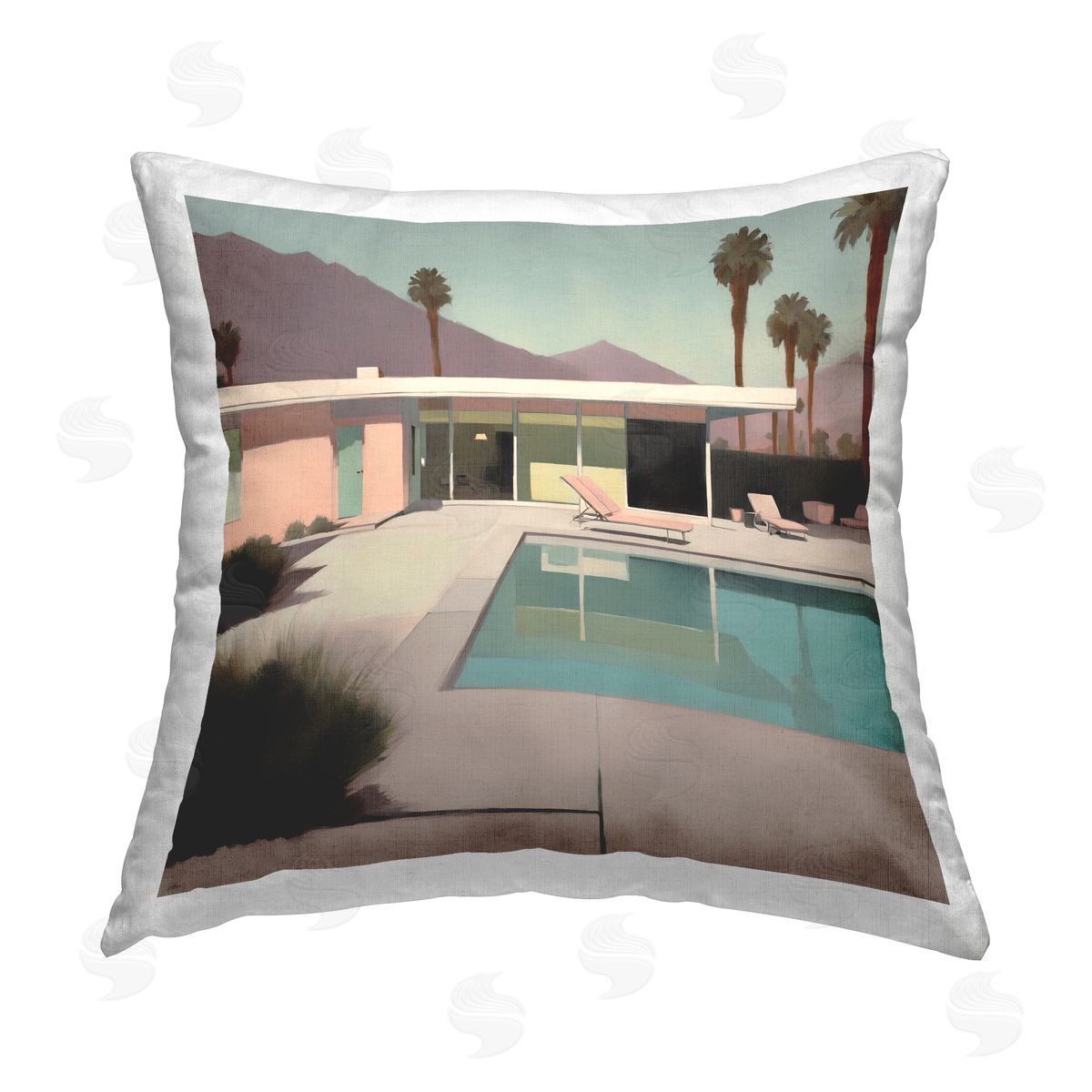 Noah Bay Californian Pool View Printed Plush Polyester Throw Pillow