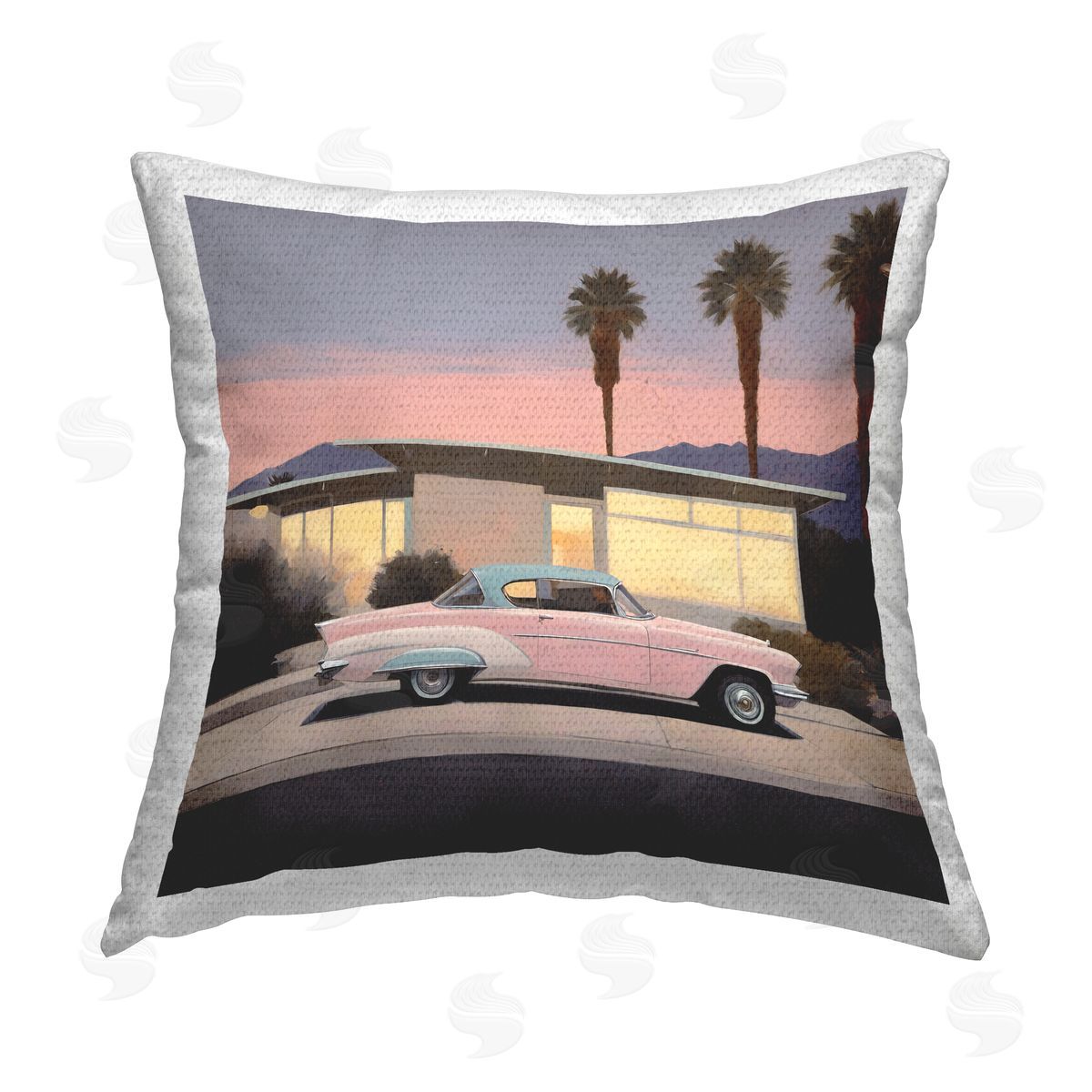 Noah Bay California Classic Car Outdoor Quick-Dry Polyester Printed Throw Pillow