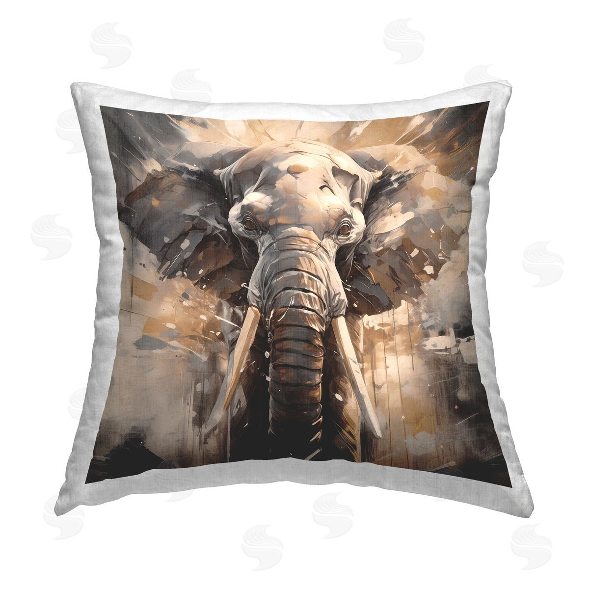 Noah Bay Modern Splatter Elephant Printed Plush Polyester Throw Pillow