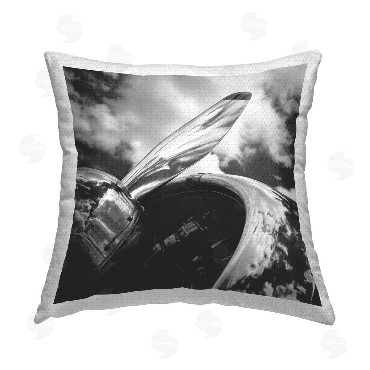 Chip Forelli Propeller with Cloud Reflection Outdoor Quick-Dry Polyester Printed Throw Pillow