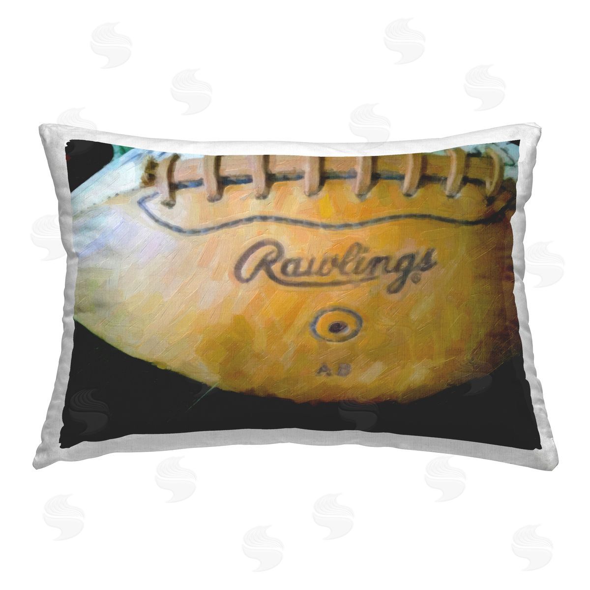Graffitee Studios Painterly Team Football Printed Plush Polyester Throw Pillow