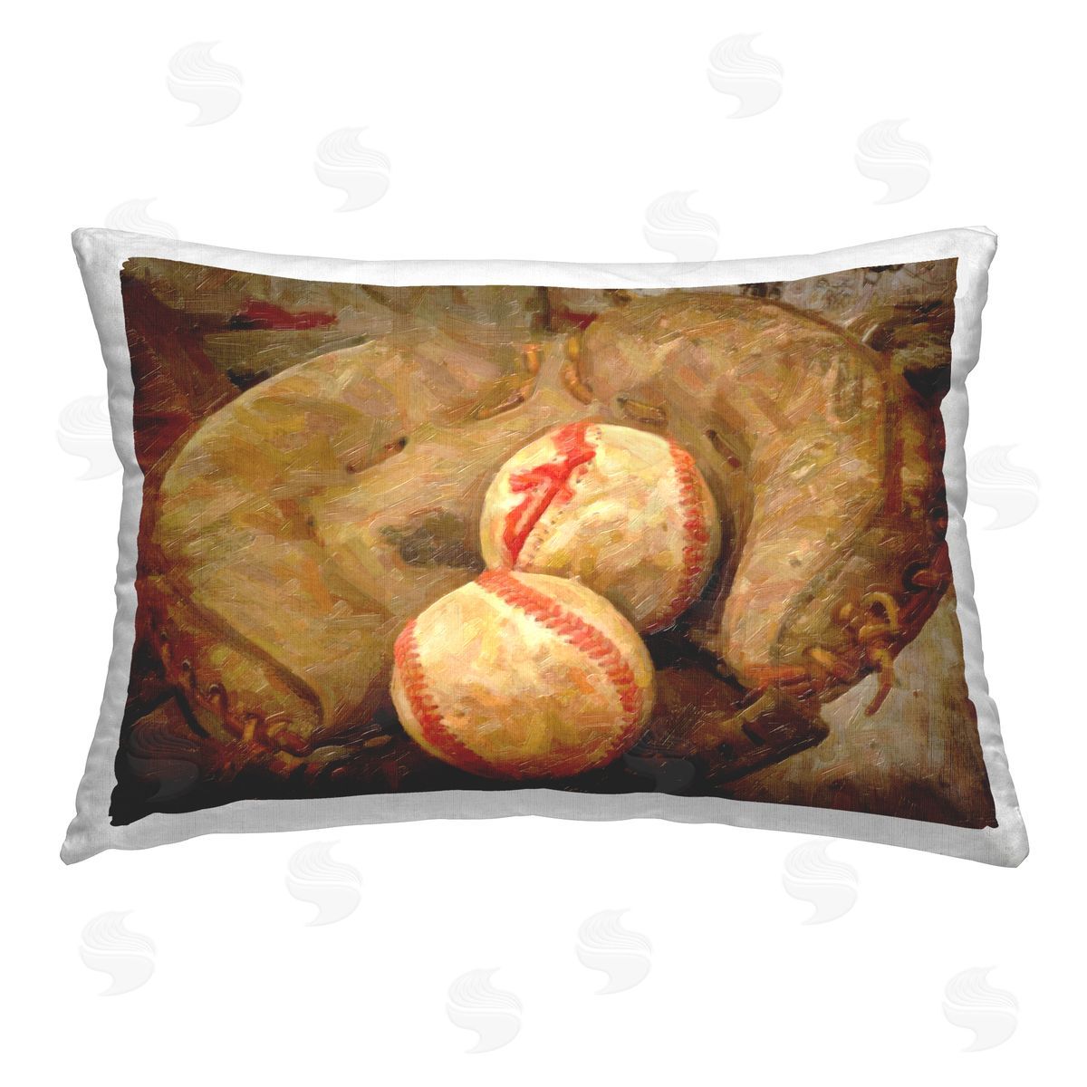 Graffitee Studios Baseball Catchers Mitt & Ball Printed Plush Polyester Throw Pillow