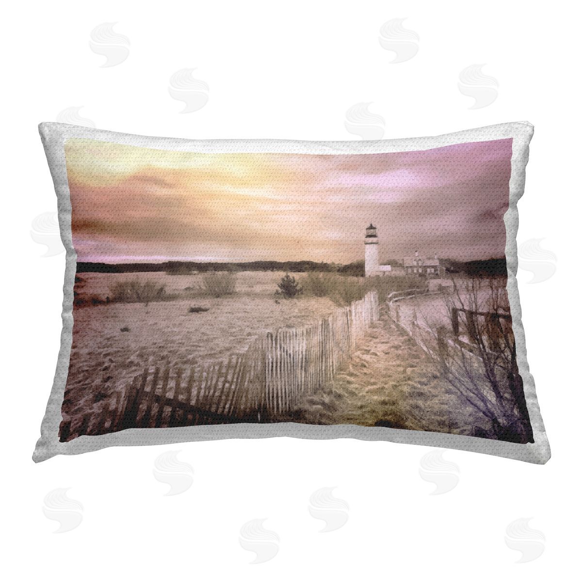 Graffitee Studios Path To Lighthouse View Outdoor Quick-Dry Polyester Printed Throw Pillow