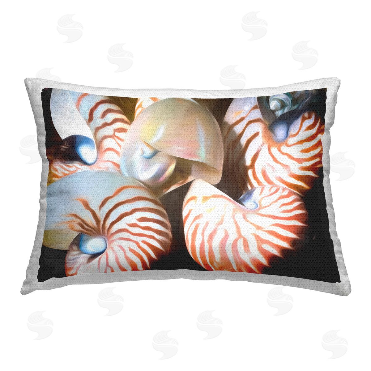 Graffitee Studios Nautilus Shells Cluster Outdoor Quick-Dry Polyester Printed Throw Pillow