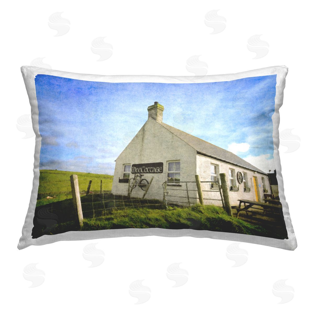 Graffitee Studios Wee Cottage Countryside Printed Plush Polyester Throw Pillow