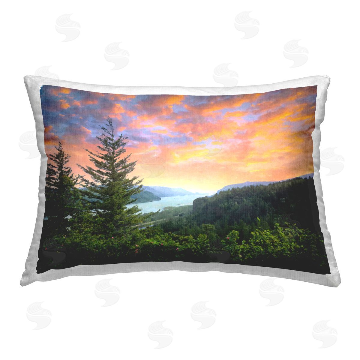 Graffitee Studios Scenic Overlook at Sunset Printed Plush Polyester Throw Pillow
