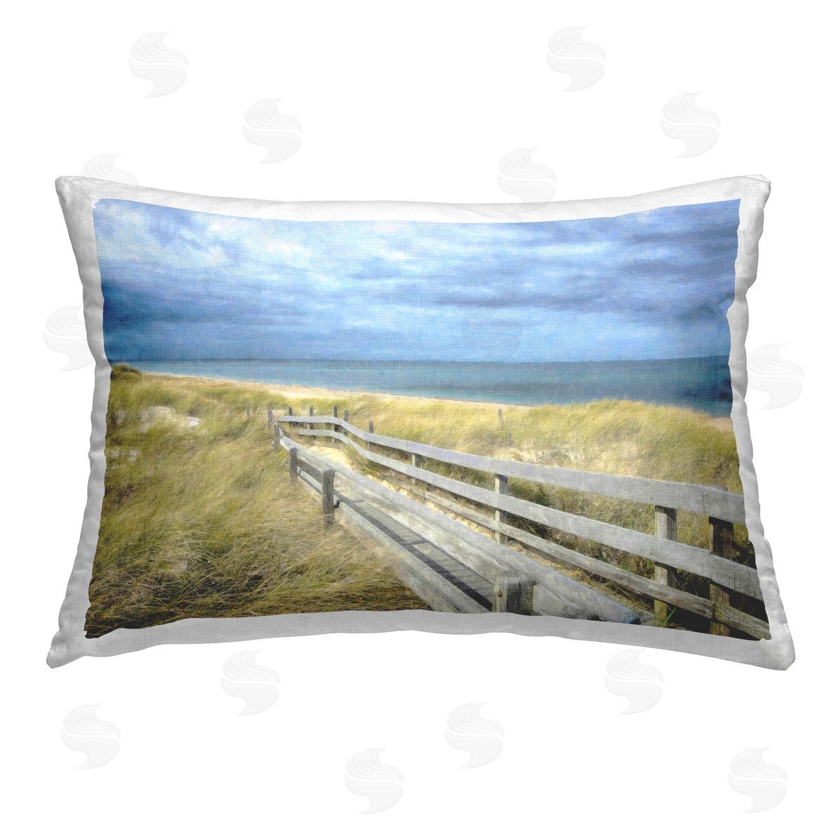 Graffitee Studios Sandy Boardwalk View Printed Plush Polyester Throw Pillow