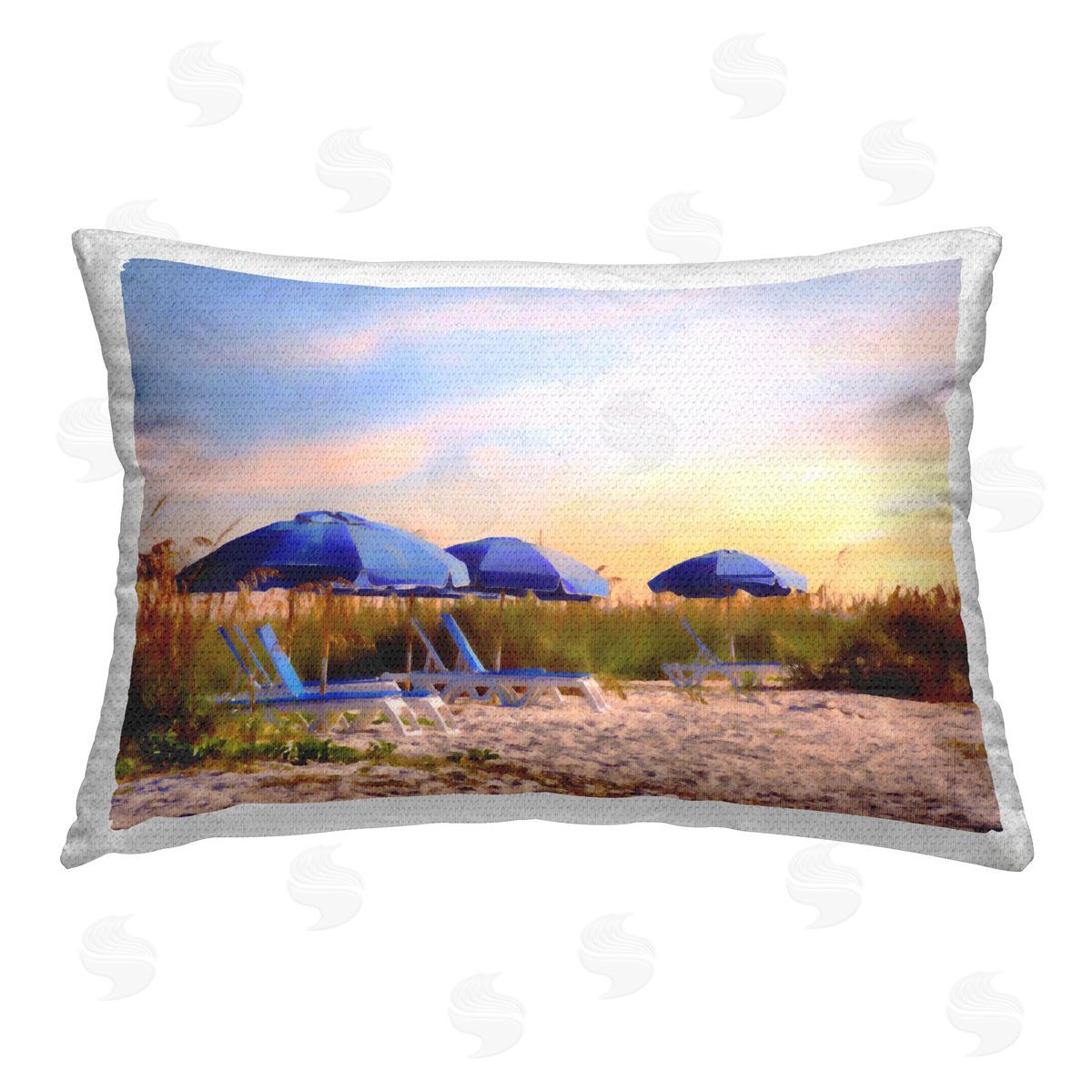 Graffitee Studios Summer Vacation Sunrise Outdoor Quick-Dry Polyester Printed Throw Pillow