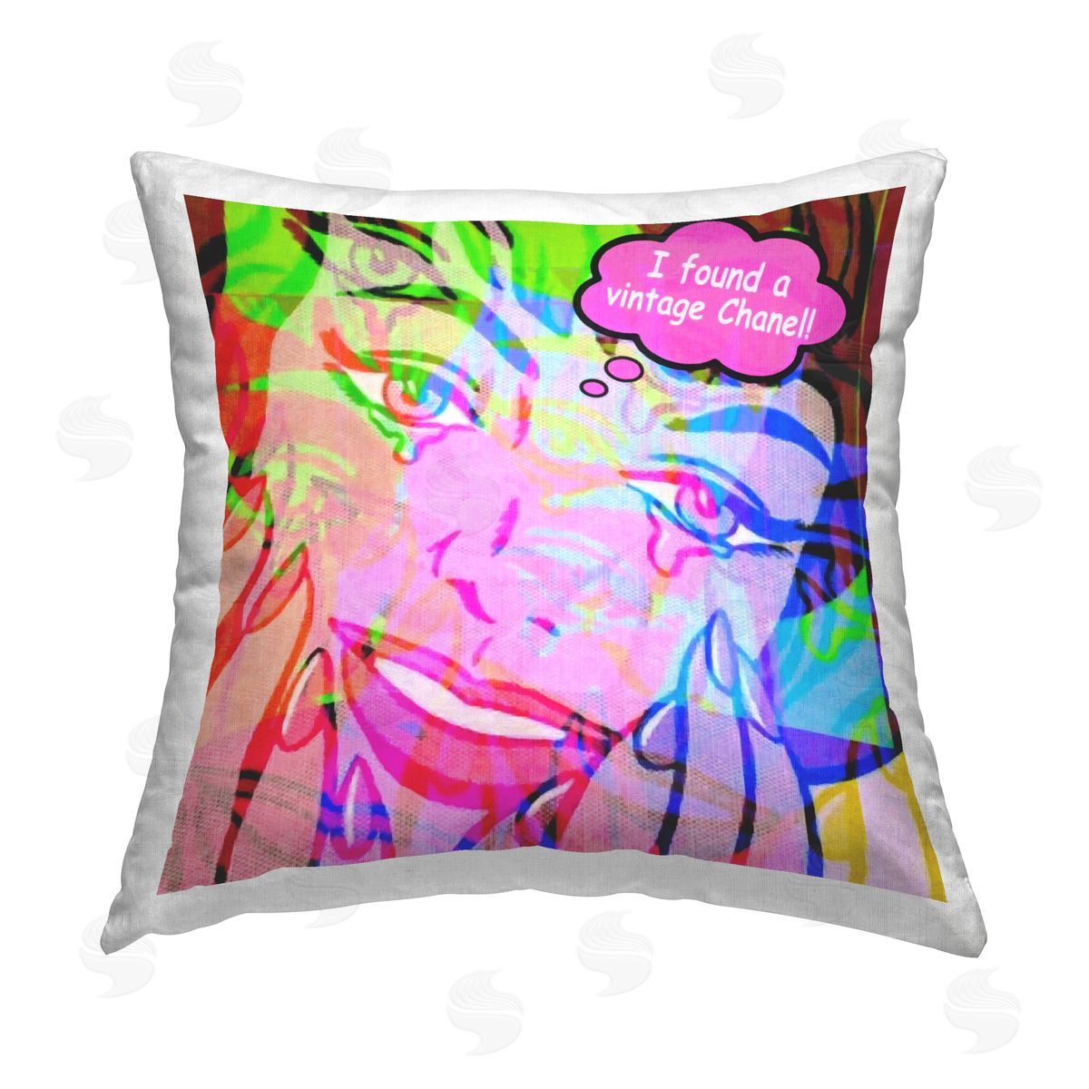 Graffitee Studios Pop Style Fashionista Printed Plush Polyester Throw Pillow
