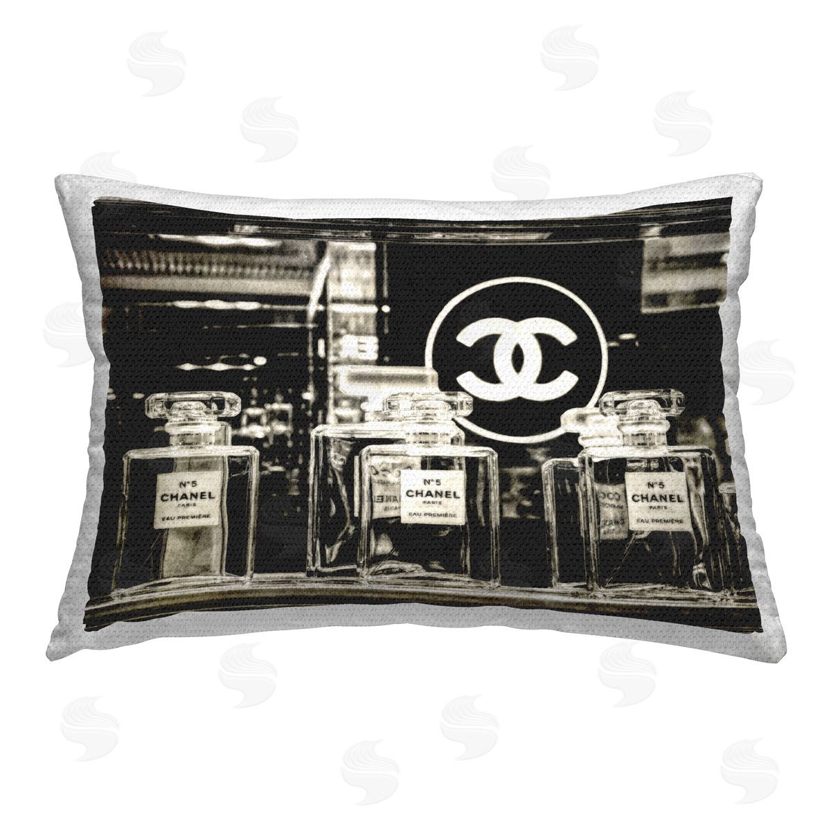 Graffitee Studios Monochrome Perfumes Display Outdoor Quick-Dry Polyester Printed Throw Pillow