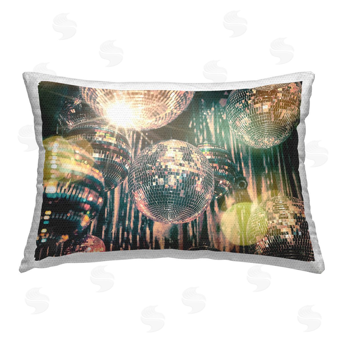 Graffitee Studios Disco Balls with Bokeh Outdoor Quick-Dry Polyester Printed Throw Pillow