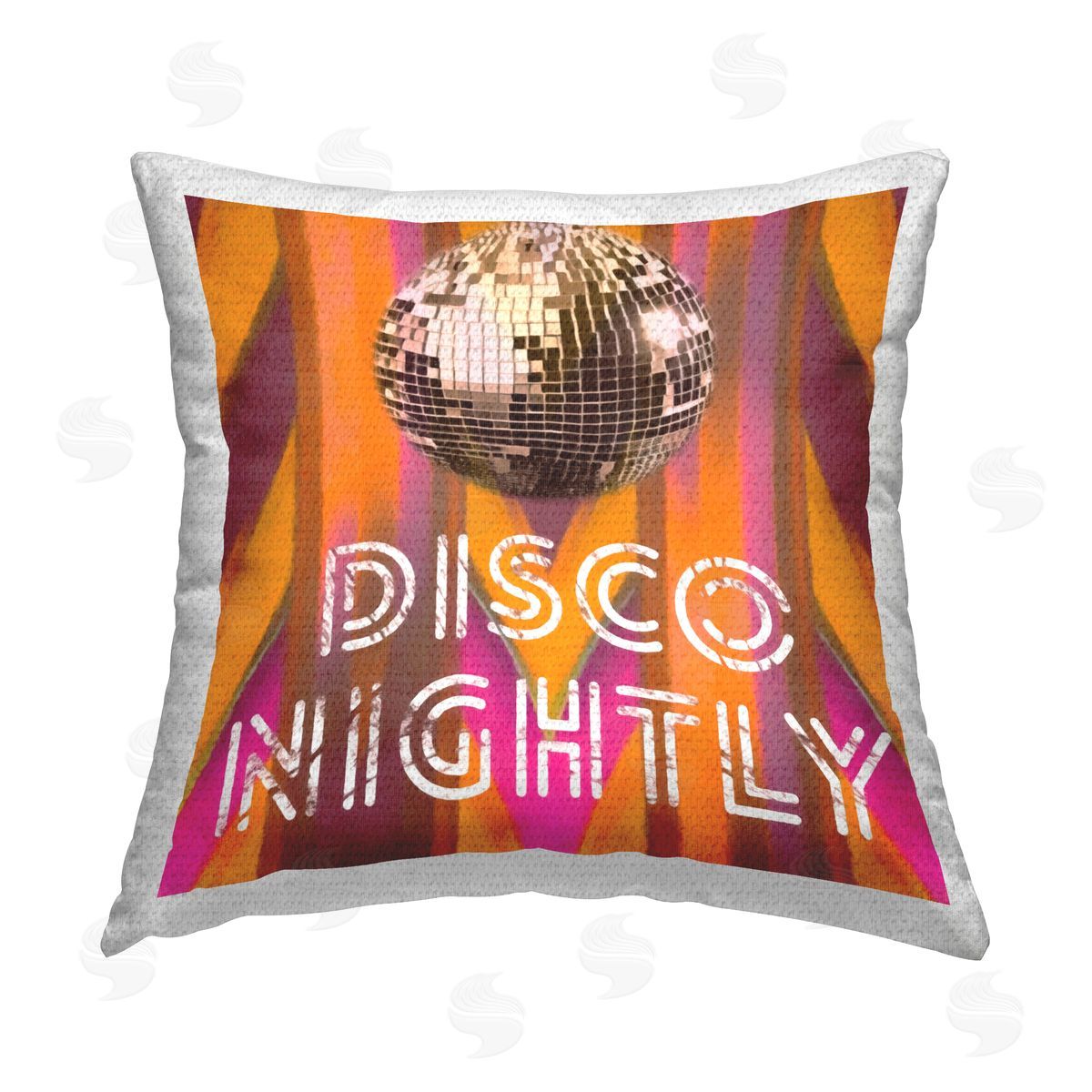 Graffitee Studios Disco Nightly Retro Phrase Outdoor Quick-Dry Polyester Printed Throw Pillow