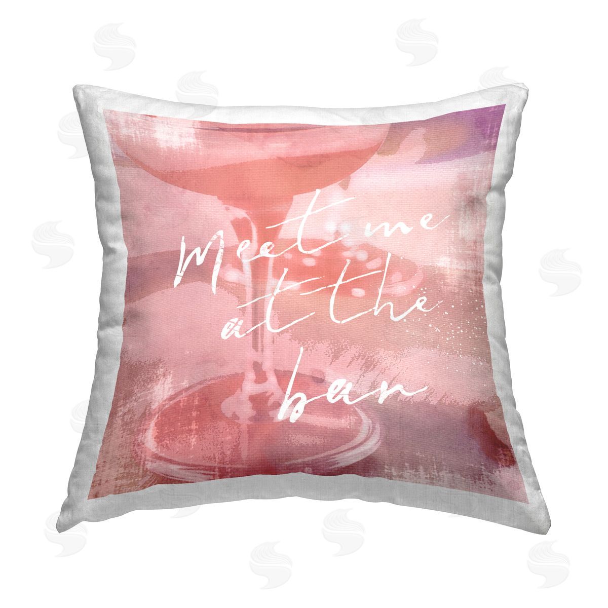 Graffitee Studios Meet Me at Bar Martini Printed Plush Polyester Throw Pillow