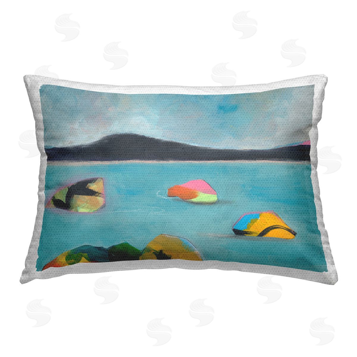 Jan Weiss Abstract Sea Buoys Outdoor Quick-Dry Polyester Printed Throw Pillow