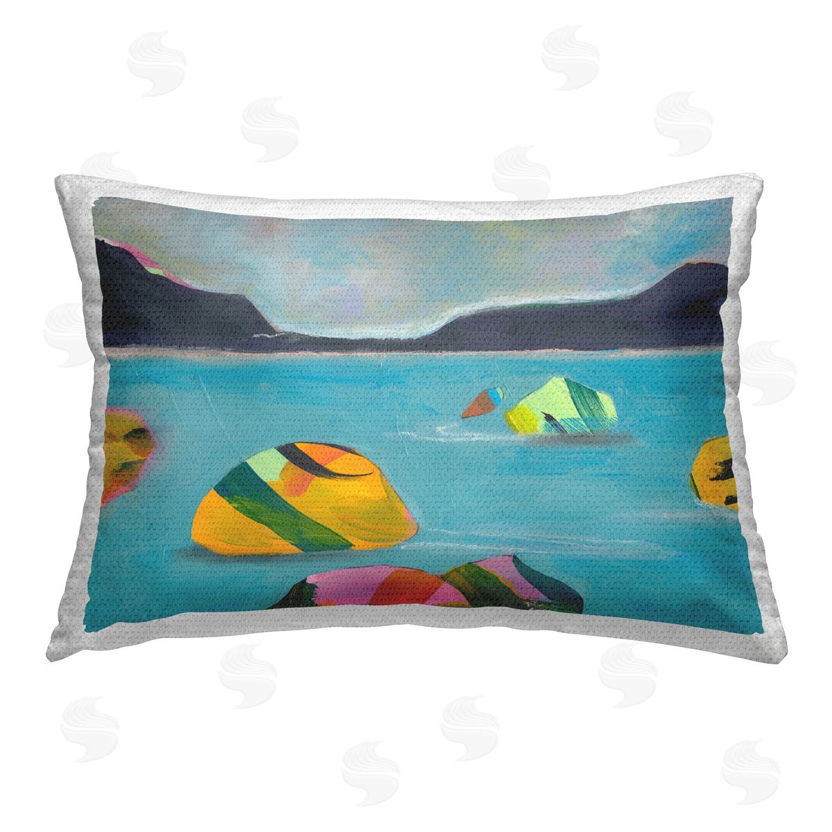 Jan Weiss Sea Buoys Floating Outdoor Quick-Dry Polyester Printed Throw Pillow