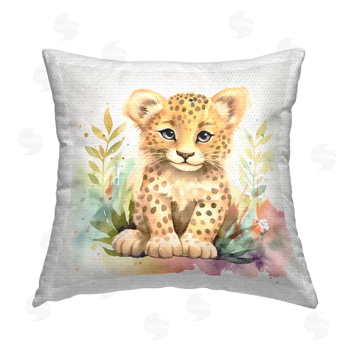 Andrea Haase Baby Cheetah Cub Outdoor Quick-Dry Polyester Printed Throw Pillow