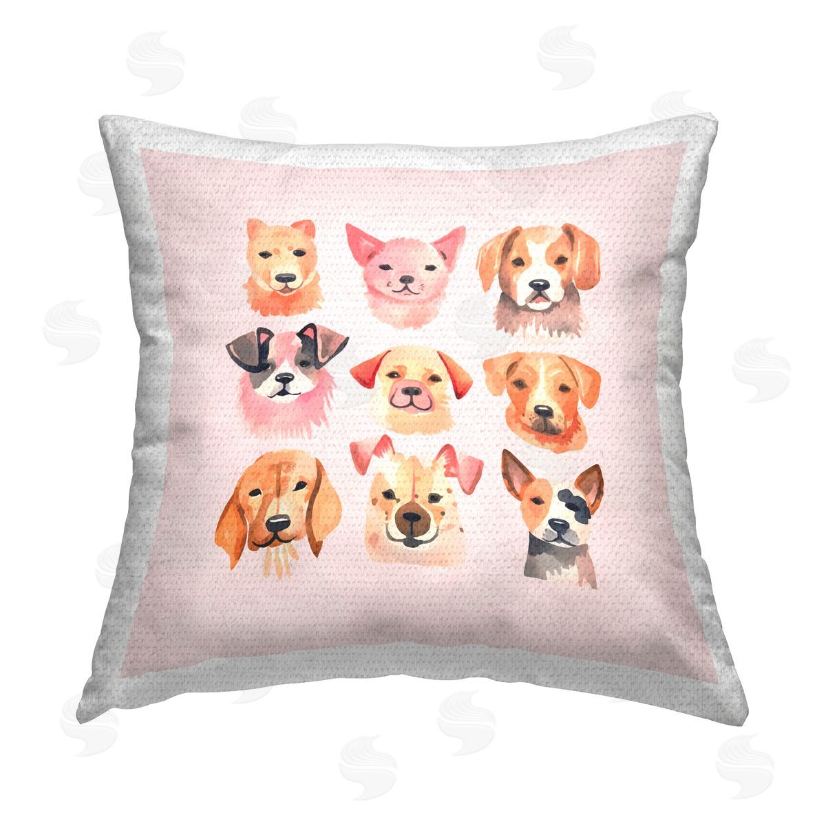 Andrea Haase Whimsy Dog Parade Outdoor Quick-Dry Polyester Printed Throw Pillow