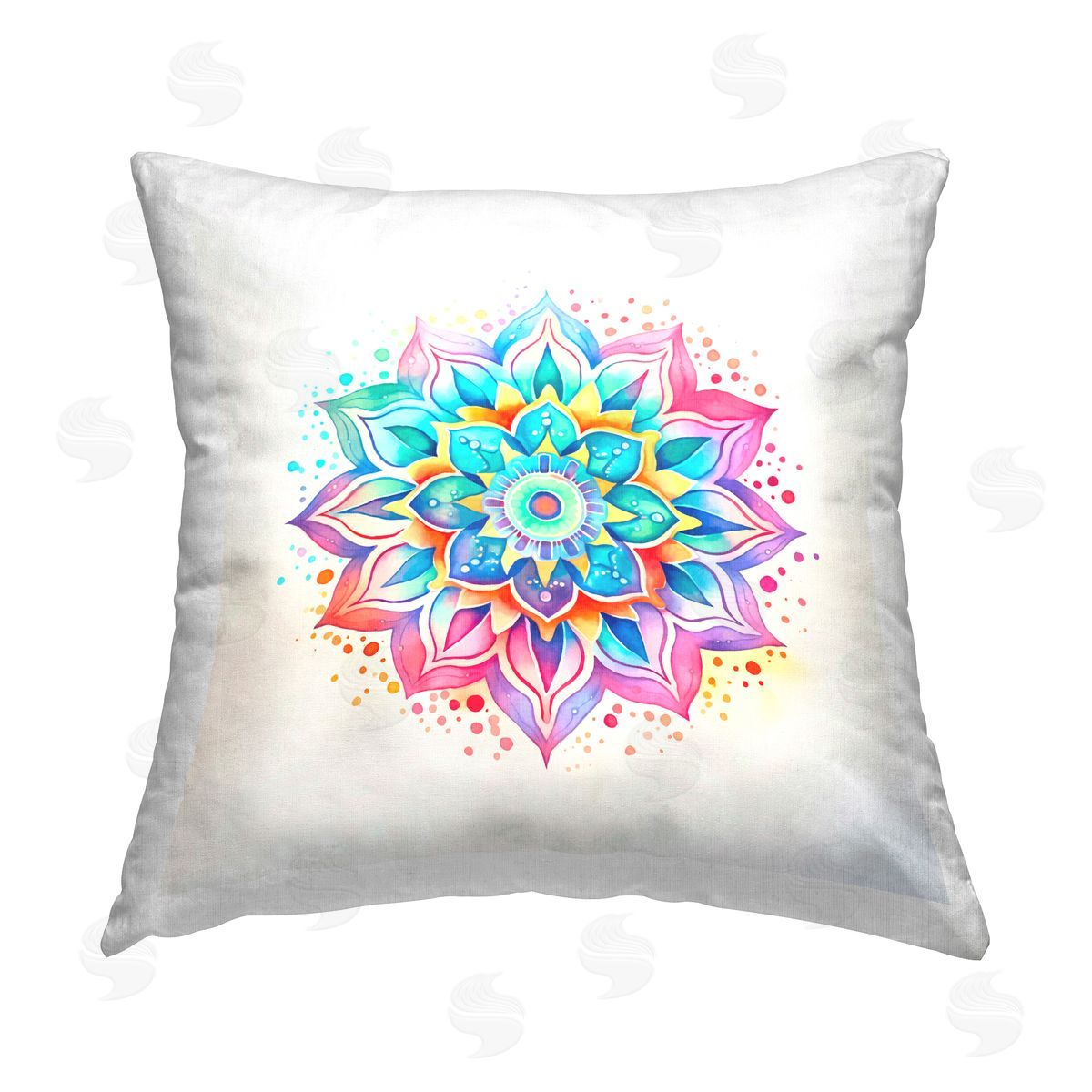 Andrea Haase Magic Rainbow Mandala Printed Plush Polyester Throw Pillow