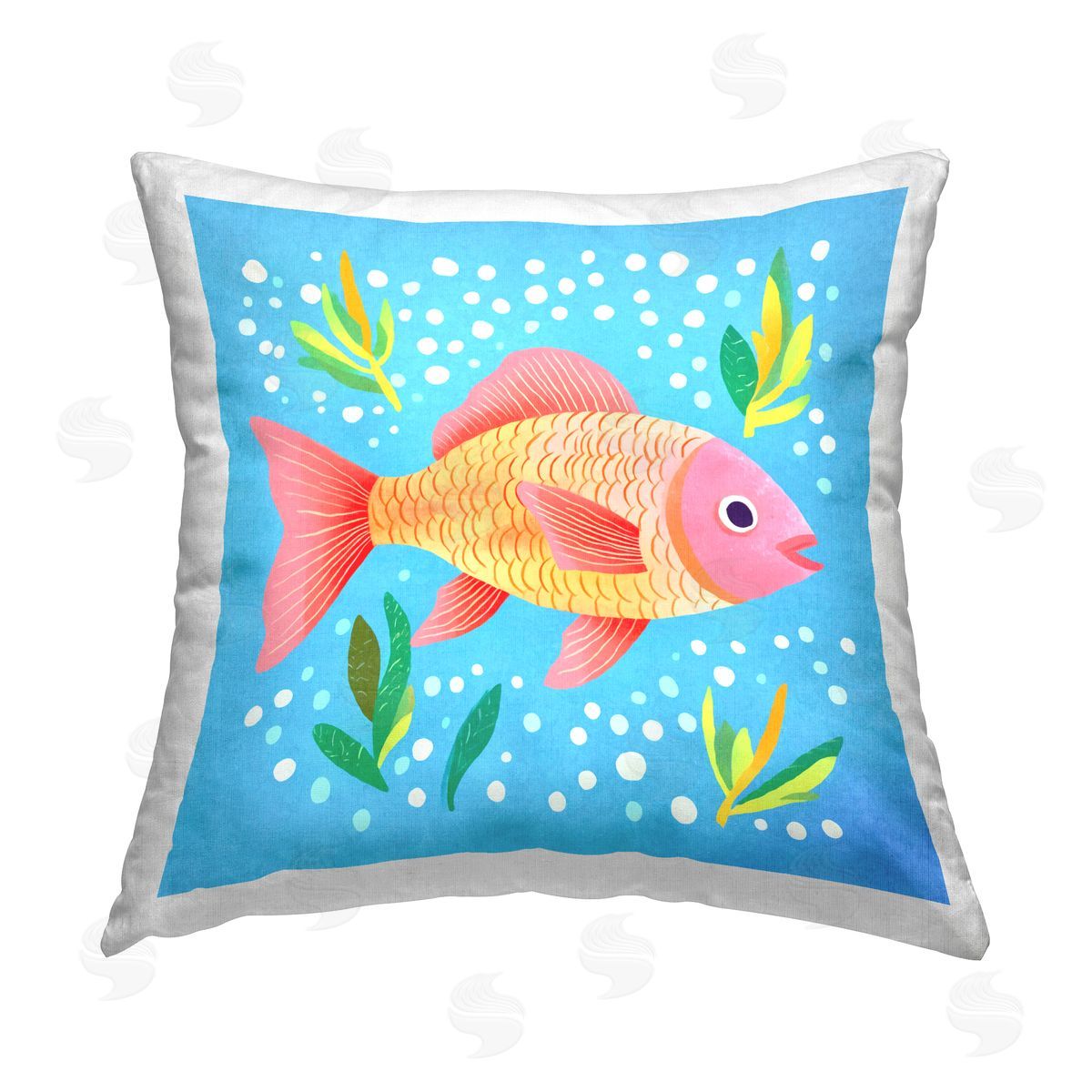 Andrea Haase Happy Fish Underwater Printed Plush Polyester Throw Pillow