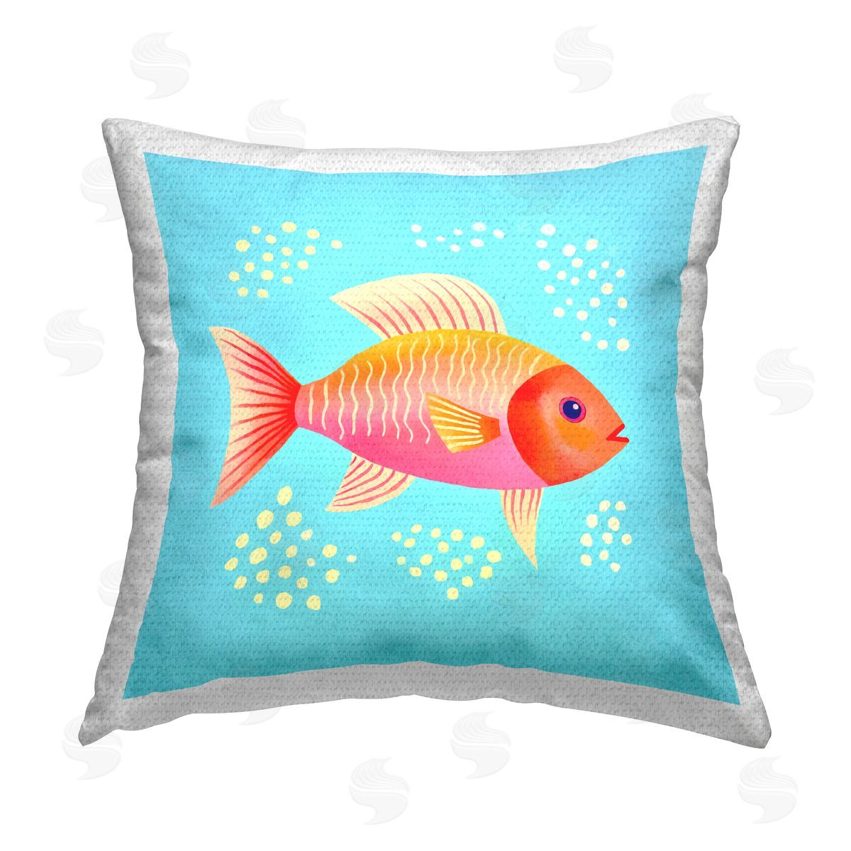 Andrea Haase Whimsical Orange Fish Outdoor Quick-Dry Polyester Printed Throw Pillow