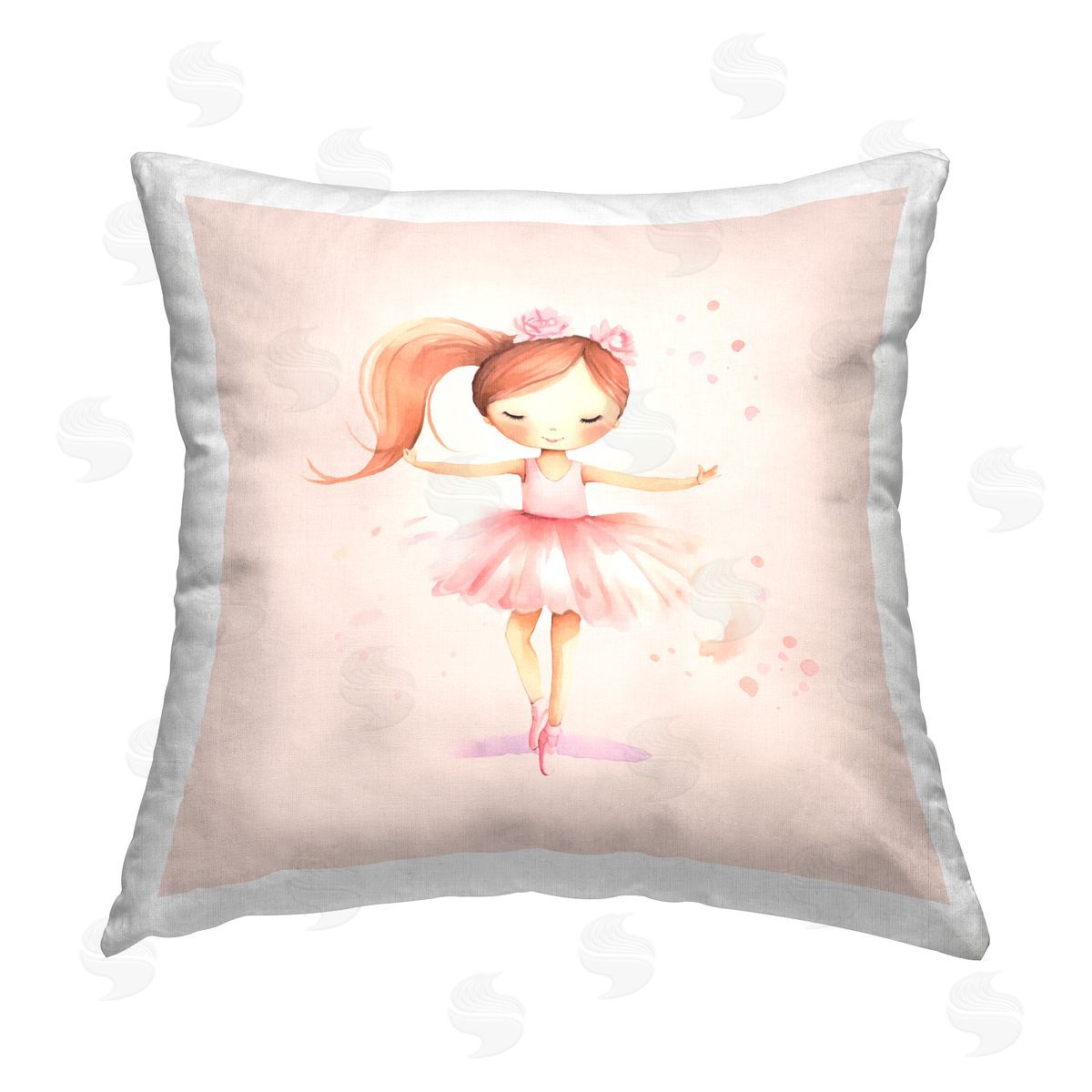 Andrea Haase Little Dancer Girl Printed Plush Polyester Throw Pillow