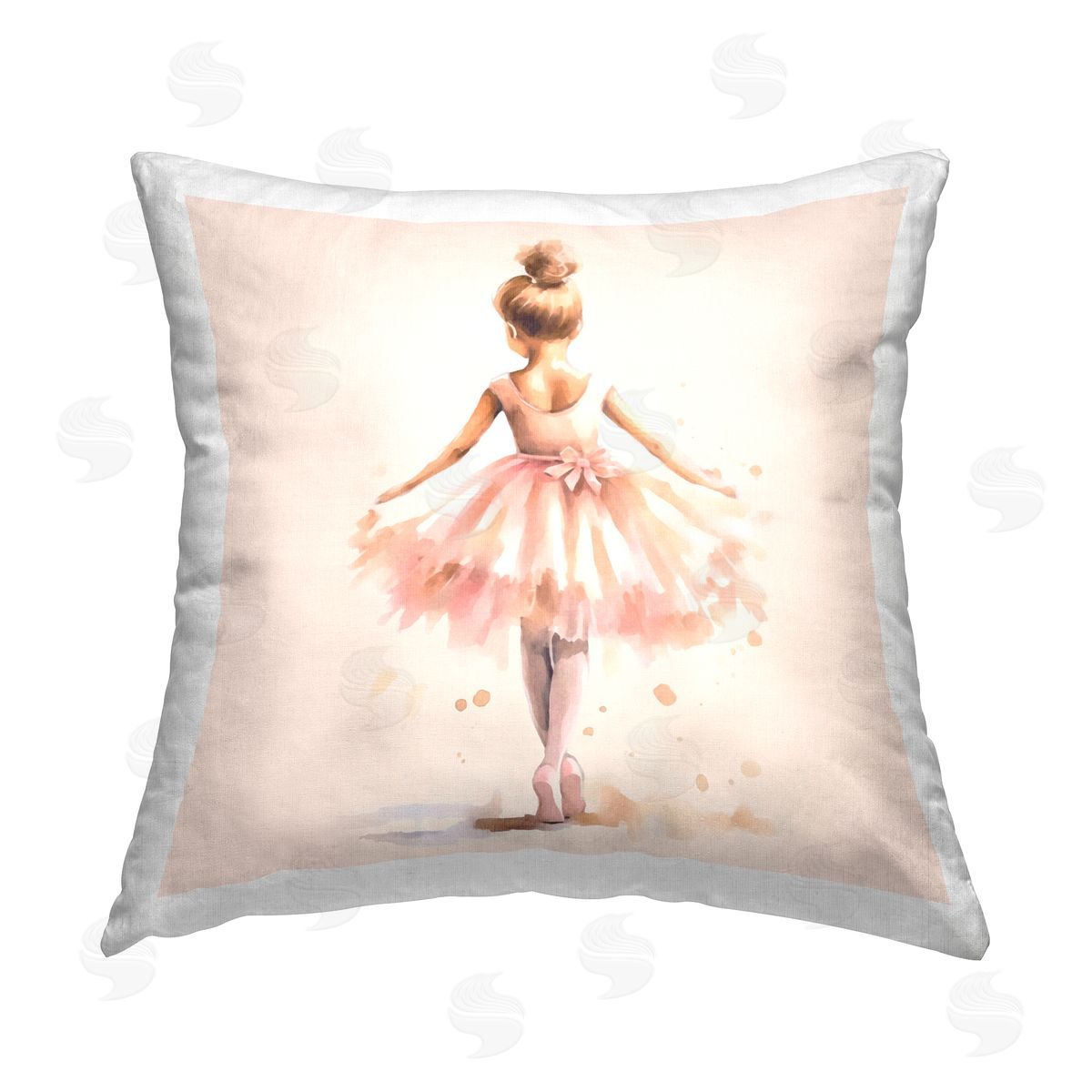 Andrea Haase Stepping Ballerina in Tutu Printed Plush Polyester Throw Pillow