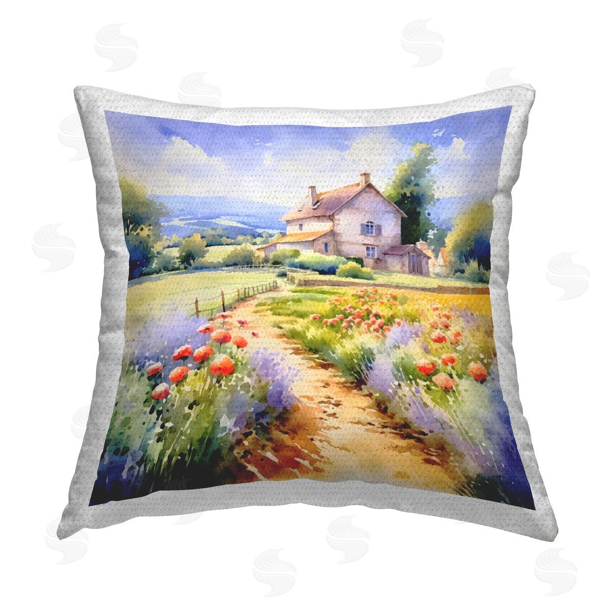 Andrea Haase Provence Cottage Gardens Outdoor Quick-Dry Polyester Printed Throw Pillow