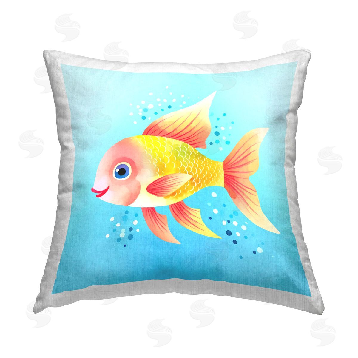 Andrea Haase Happy Fish with Speckles Printed Plush Polyester Throw Pillow