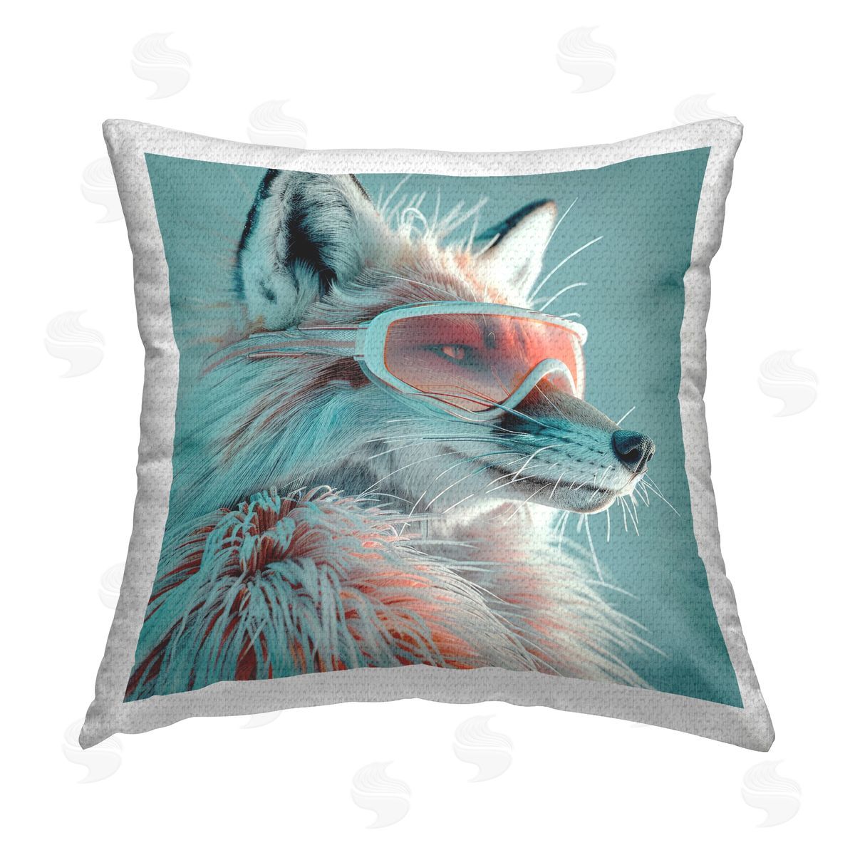 Lazar Studio Winter Whimsy Fox Outdoor Quick-Dry Polyester Printed Throw Pillow