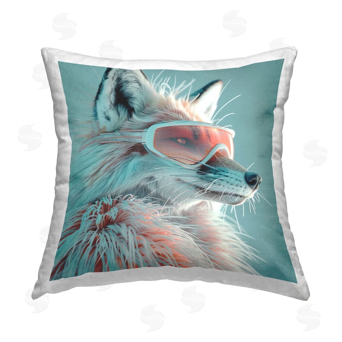 Lazar Studio Winter Whimsy Fox Printed Plush Polyester Throw Pillow