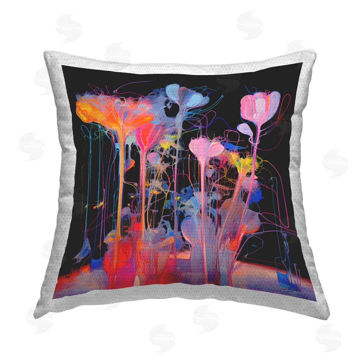 Nuk Nalandro Bold Otherworldly Blossoms Outdoor Quick-Dry Polyester Printed Throw Pillow