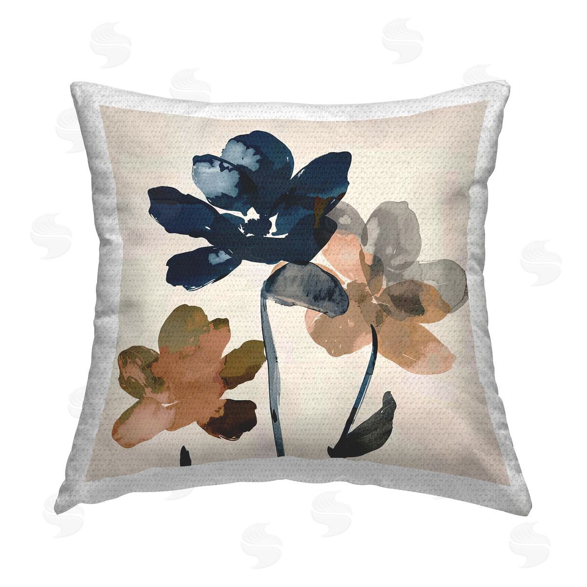 Irena Orlov Abstract Earth Tone Blooms Outdoor Quick-Dry Polyester Printed Throw Pillow
