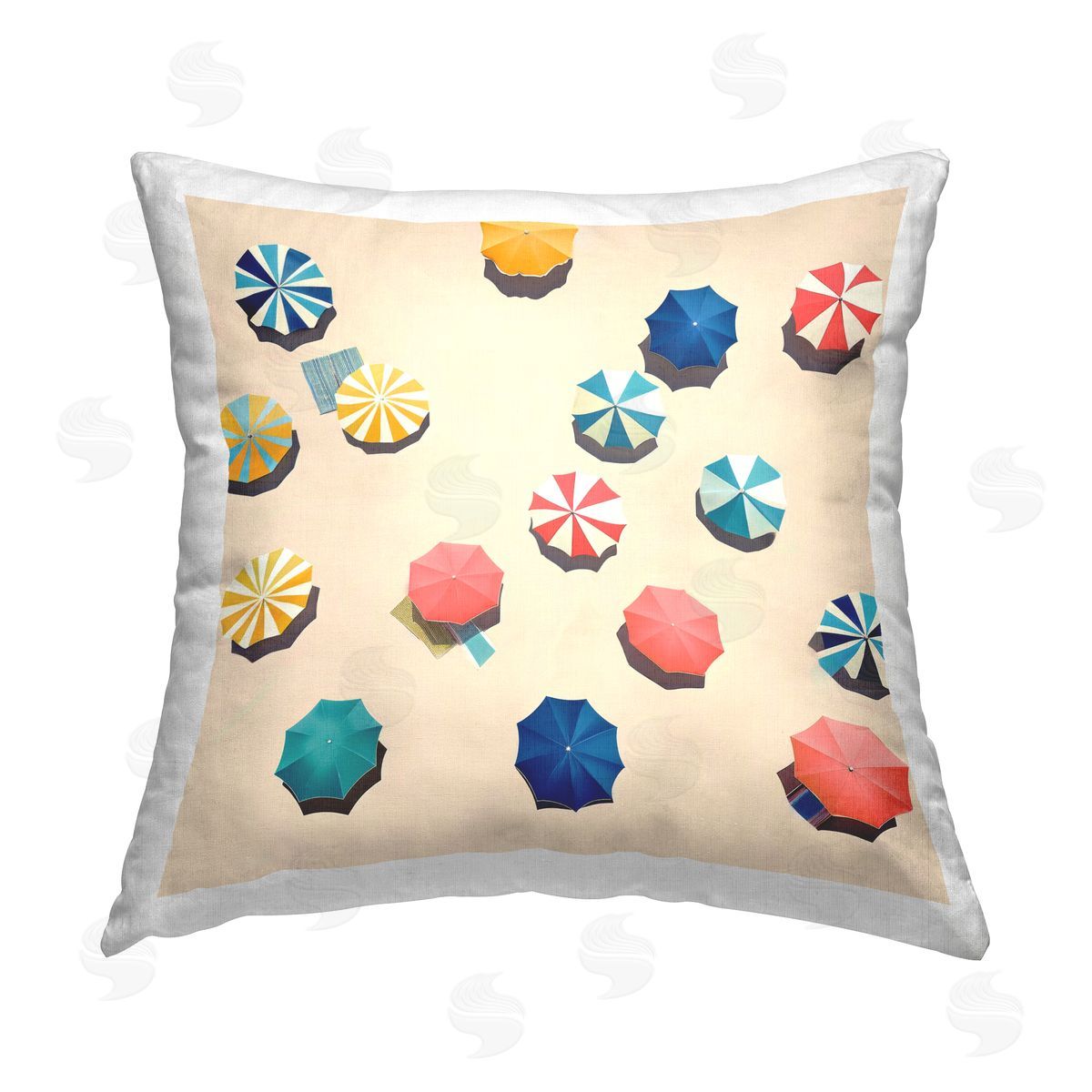 YASHNA Coastal Retreat Umbrellas Printed Plush Polyester Throw Pillow