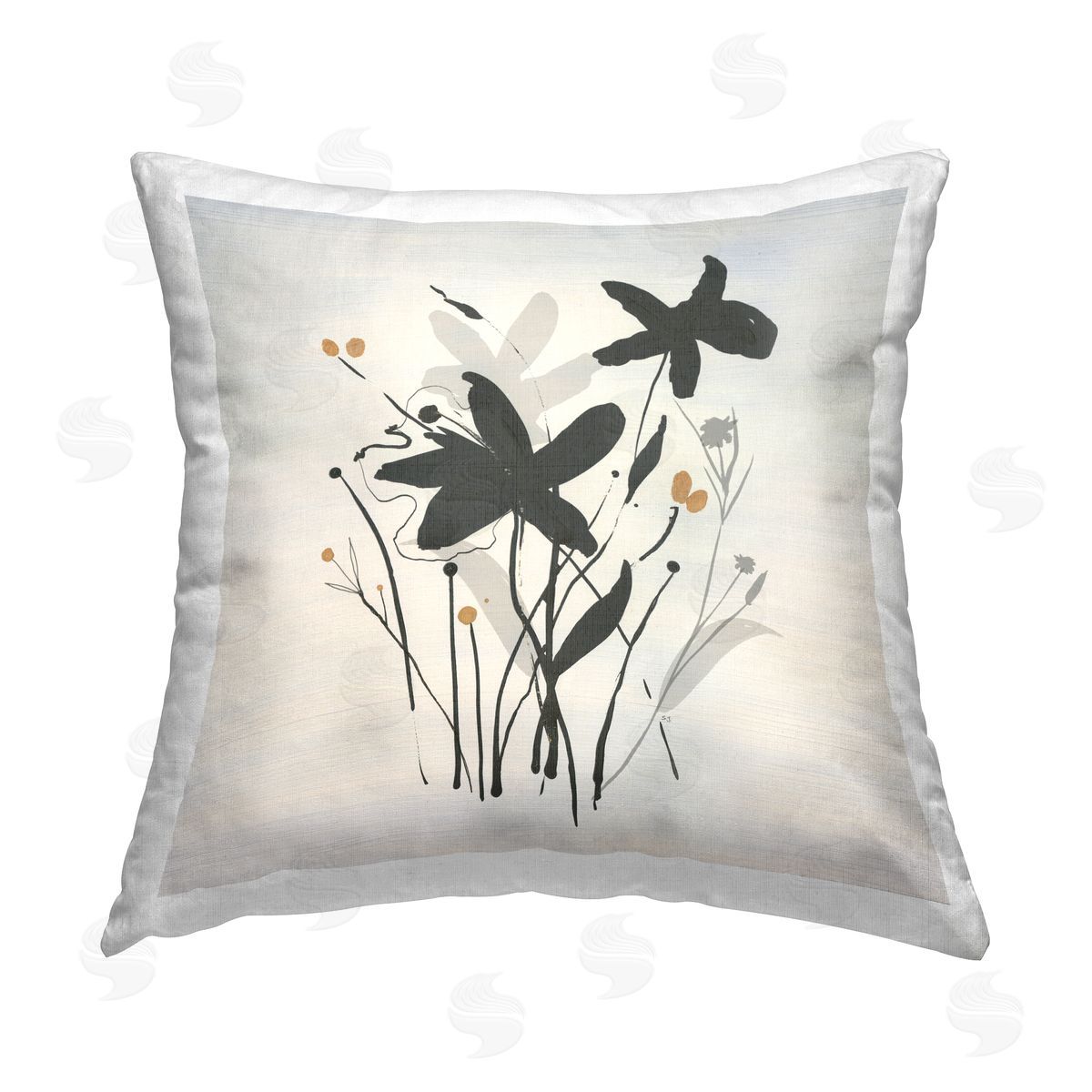 Susan Jill Impressions of Flowers Printed Plush Polyester Throw Pillow