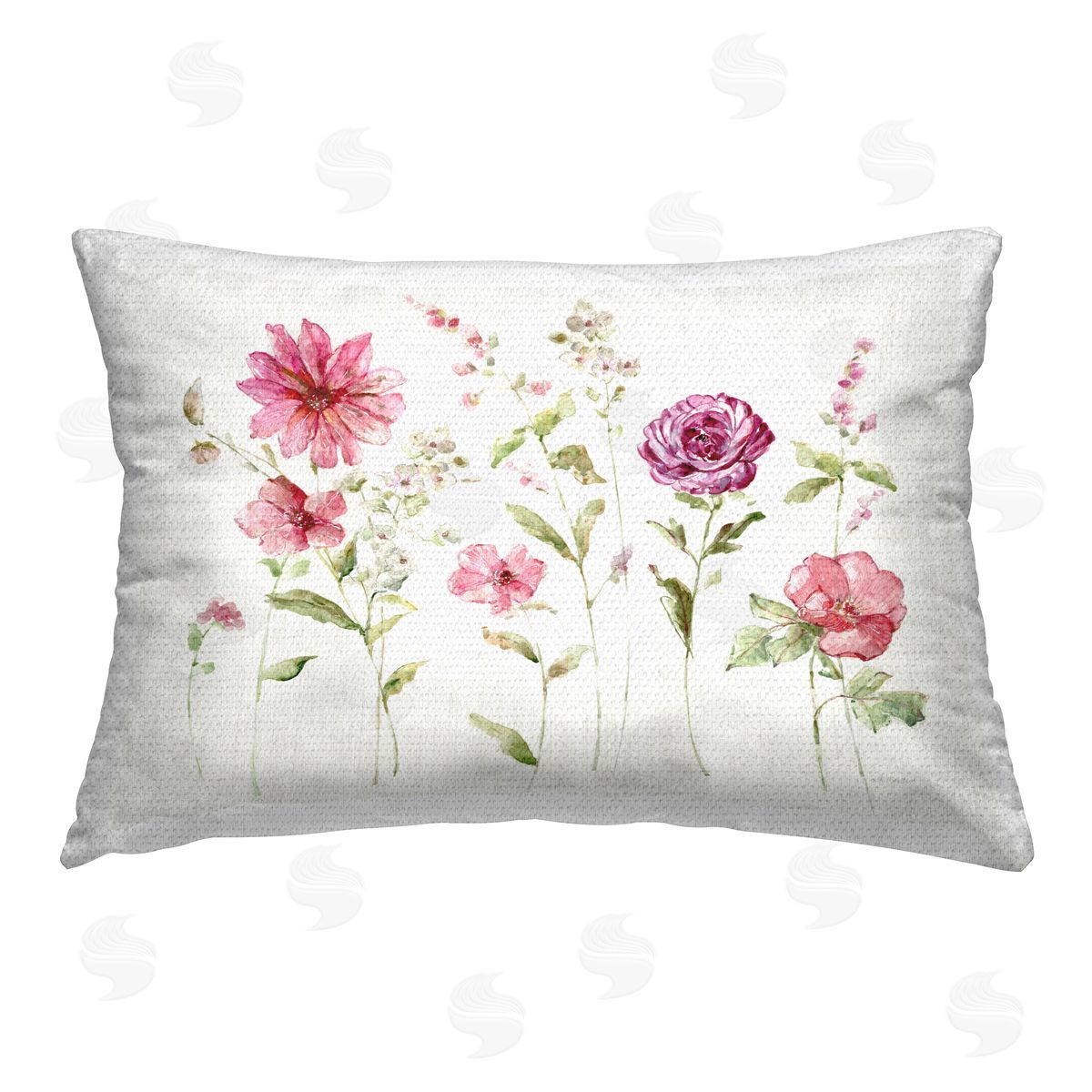 Sally Swatland Blooming Rose Sprigs Outdoor Quick-Dry Polyester Printed Throw Pillow