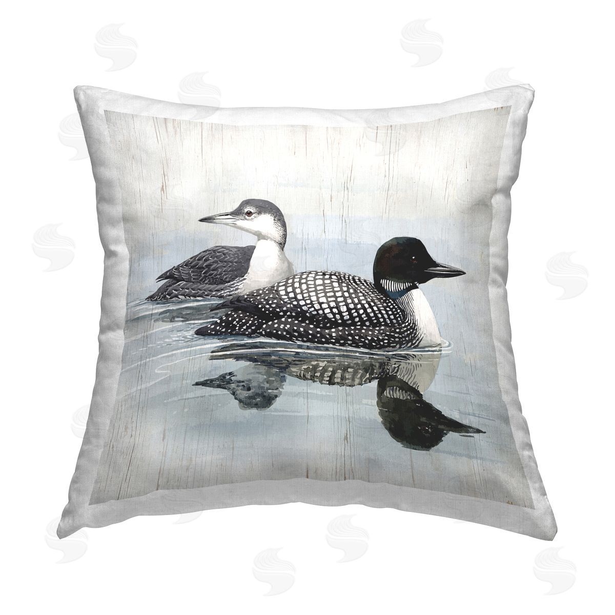 Susan Jill Lake Duck Pair Printed Plush Polyester Throw Pillow
