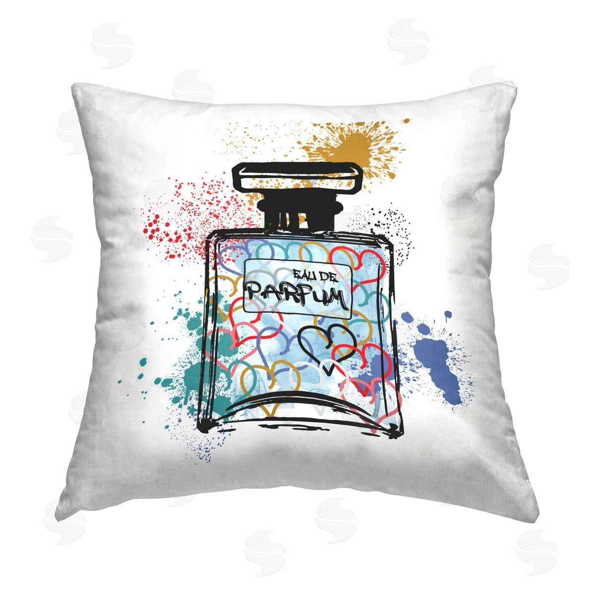 Carol Robinson Urban Mod Perfume Printed Plush Polyester Throw Pillow