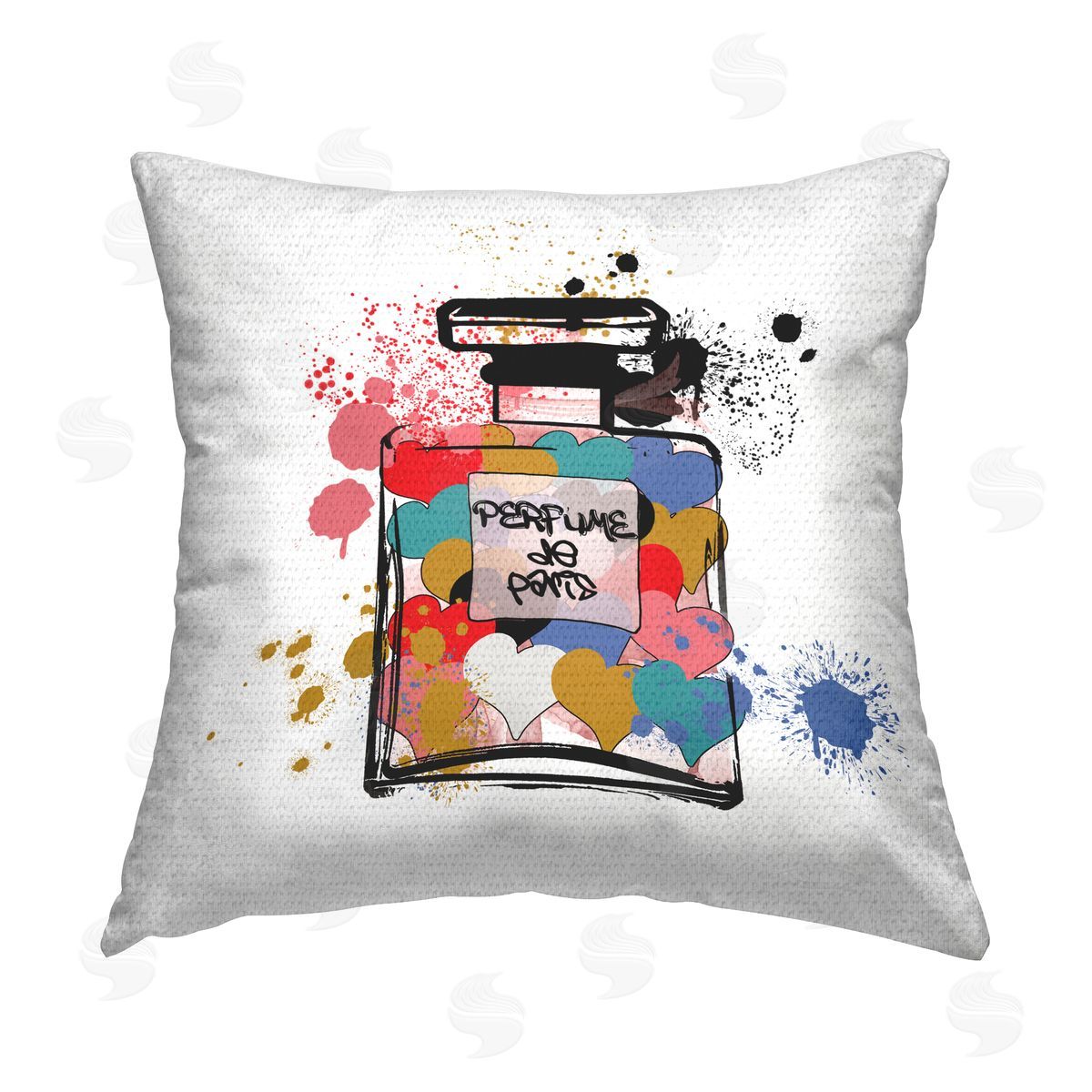 Carol Robinson Modern Splatter Hearts Perfume Outdoor Quick-Dry Polyester Printed Throw Pillow