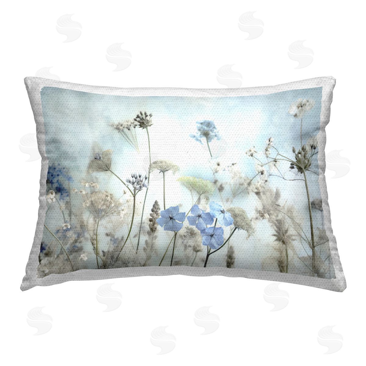 Irene Weisz Blooming Subtle Wildflowers Outdoor Quick-Dry Polyester Printed Throw Pillow