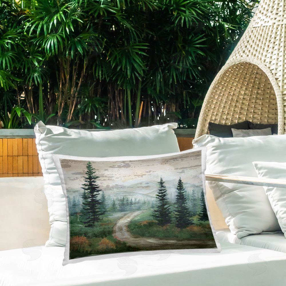 Nan Path Through Wilderness Outdoor Quick-Dry Polyester Printed Throw Pillow in Back Yard