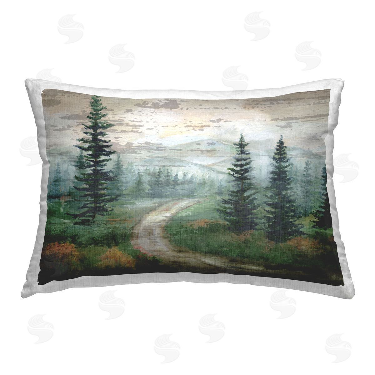 Nan Path Through Wilderness Printed Plush Polyester Throw Pillow