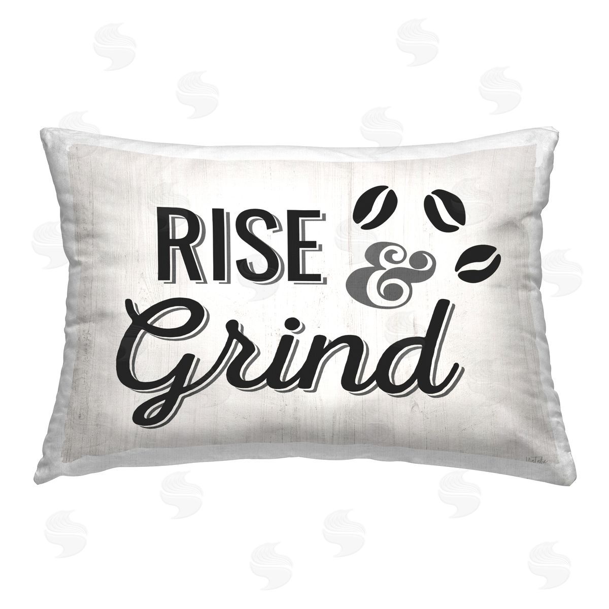 Natalie Carpentieri Rise & Grind Coffee Beans Printed Plush Polyester Throw Pillow