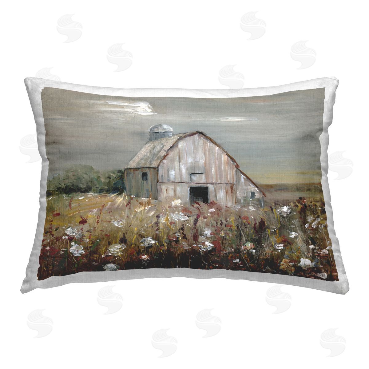 Sally Swatland Natural Farm Landscape Printed Plush Polyester Throw Pillow