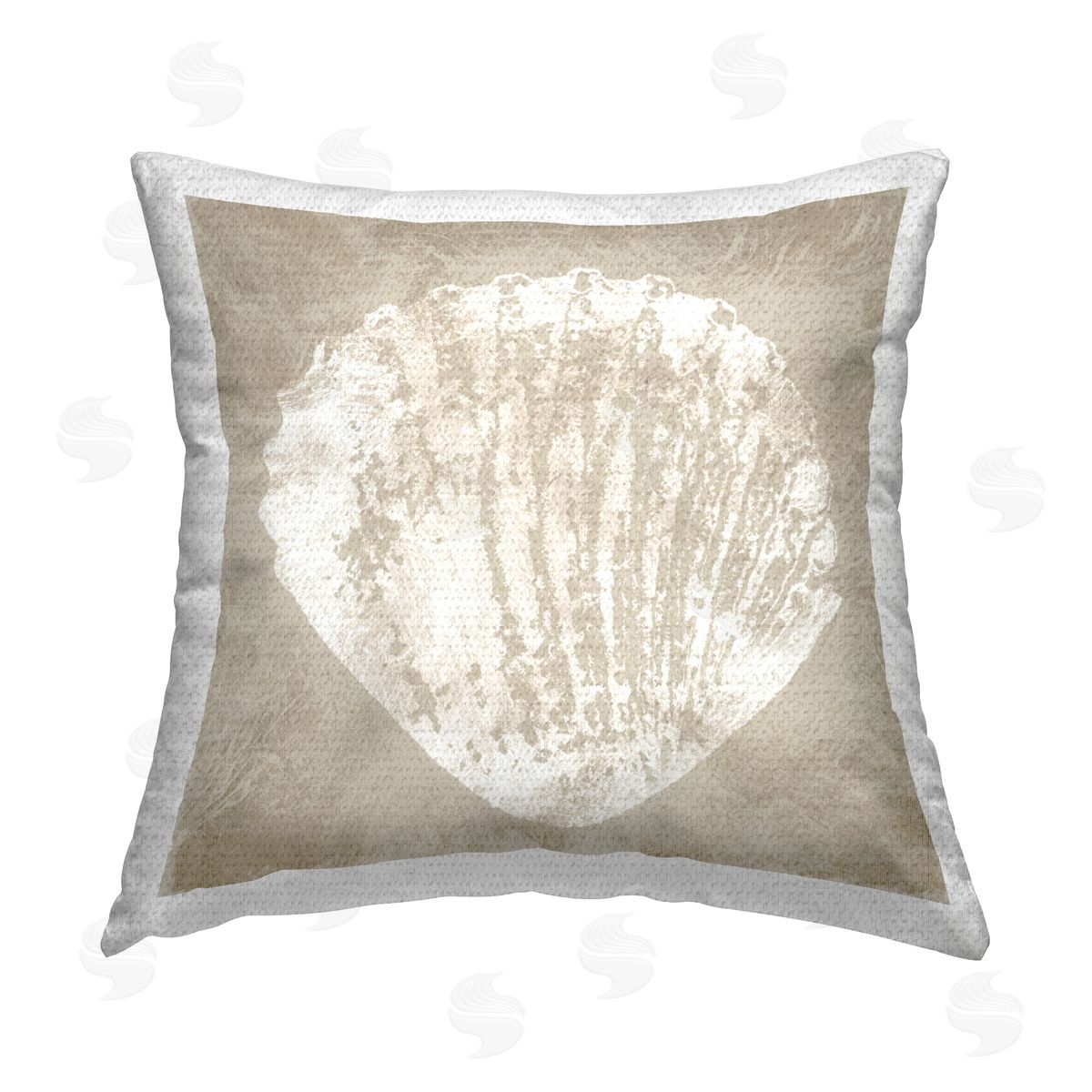 Carol Robinson Sandy Clam Shell Impression Outdoor Quick-Dry Polyester Printed Throw Pillow