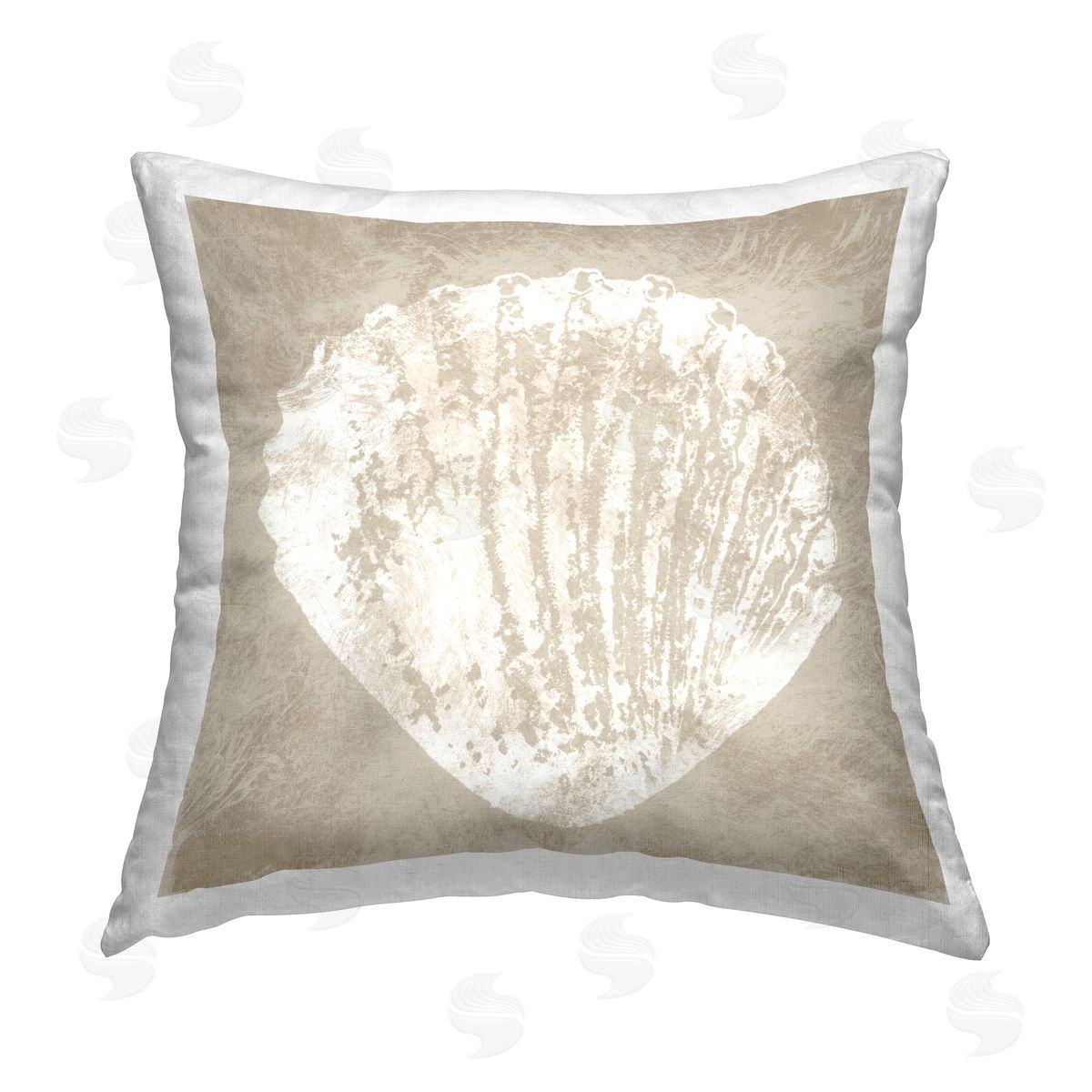 Carol Robinson Sandy Clam Shell Impression Printed Plush Polyester Throw Pillow